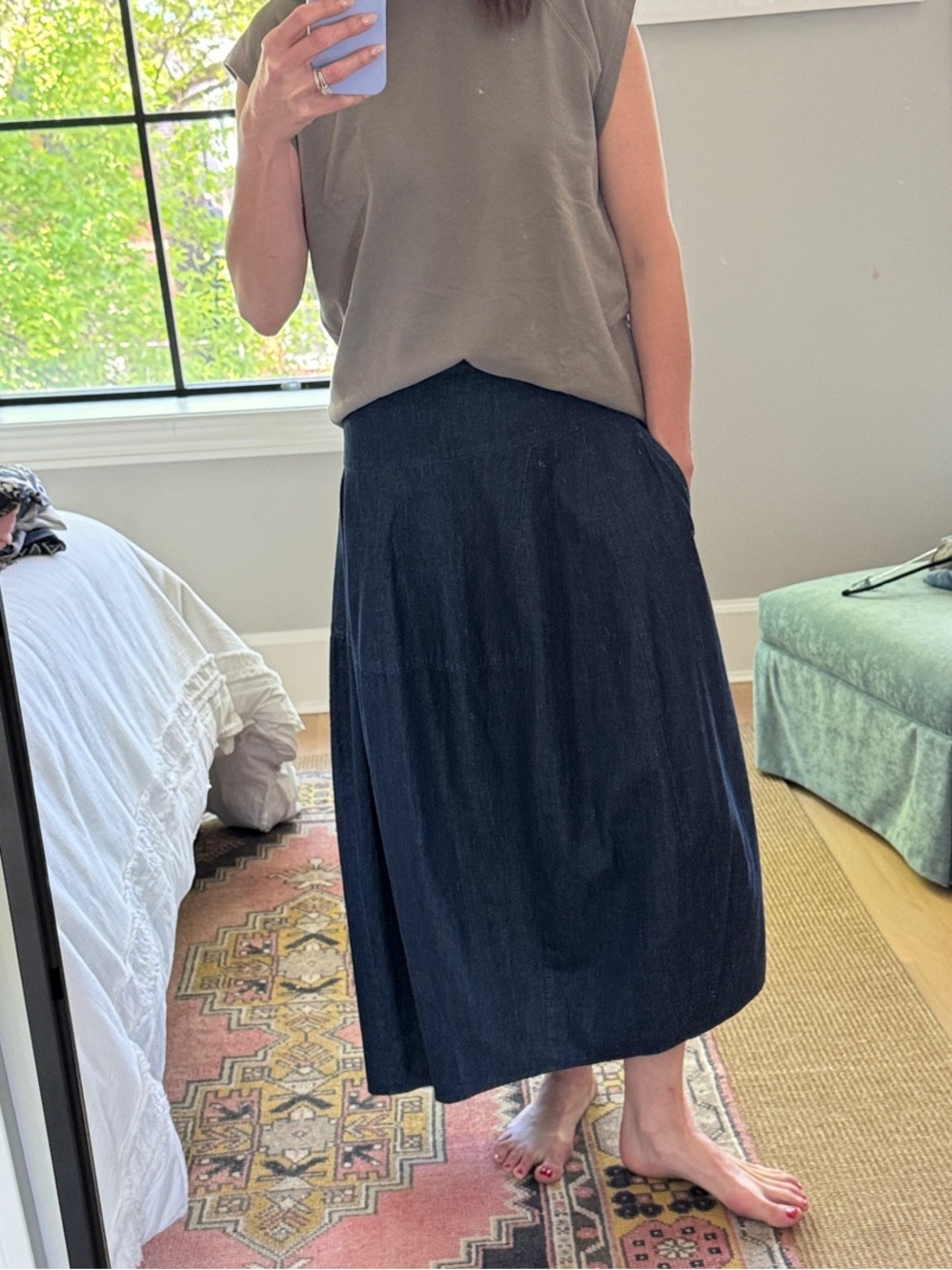 Tibi Denim Asymmetrical Skirt
